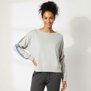 Express Varsity Stripe Grey Pullover XS